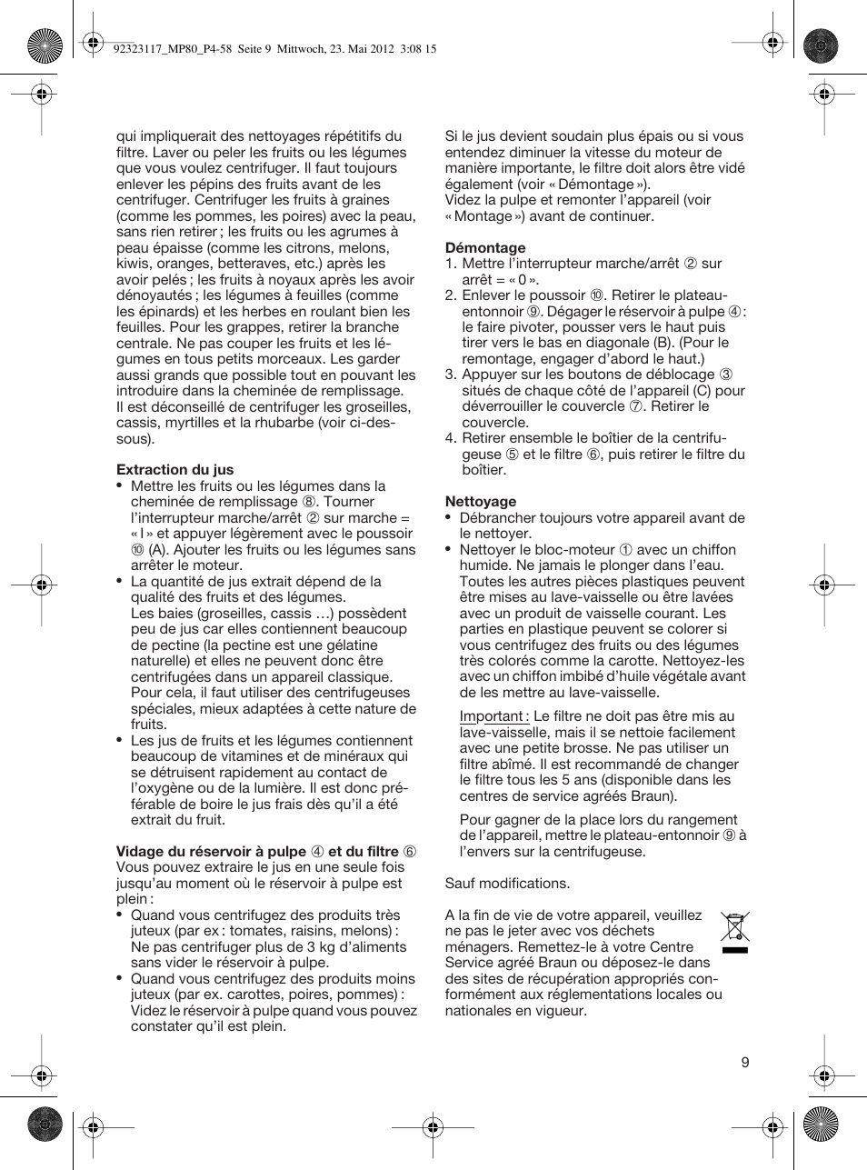 Braun Multiquick 5 MP 80 User Manual | Page 9 / 57