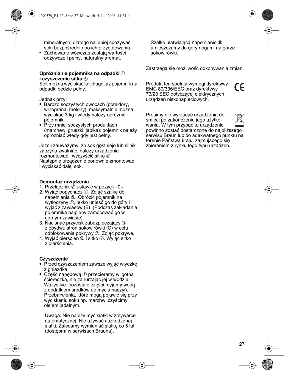 Braun Multipress automatic MP 80 User Manual | Page 27 / 57