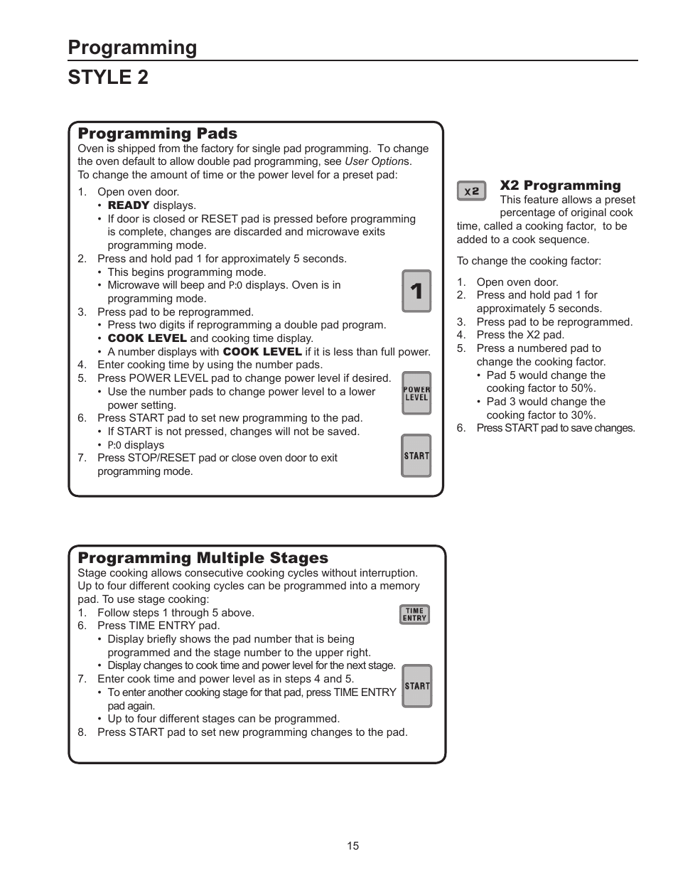 Programming style 2, Programming pads, Programming multiple stages | ACP HDC182 Owner's Manual User Manual | Page 15 / 19