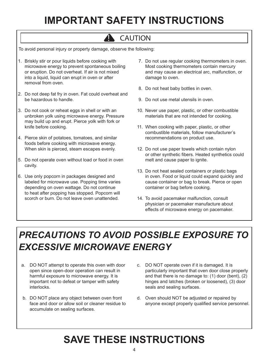Caution | ACP HDC182 Owner's Manual User Manual | Page 4 / 19