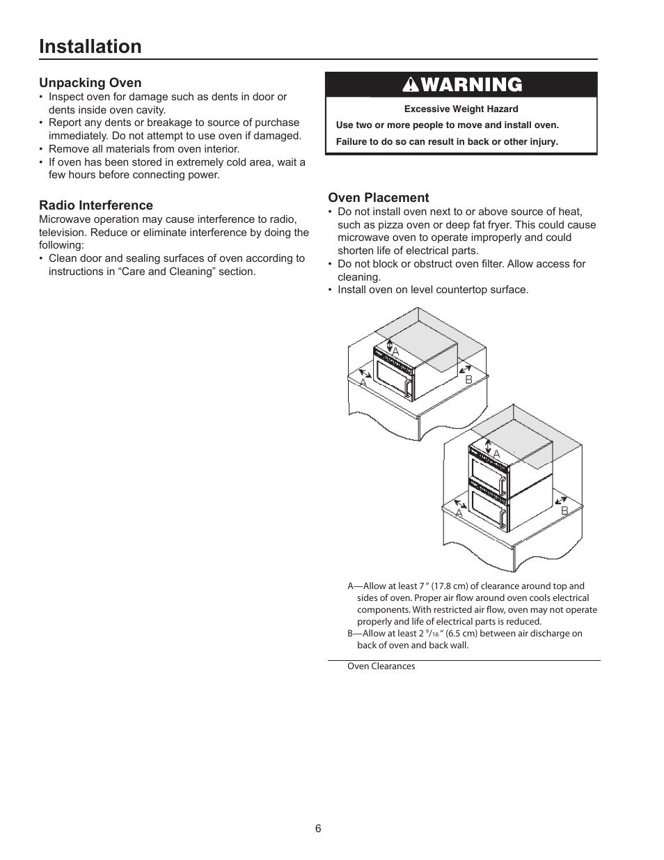Installation, Warning | ACP HDC182 Owner's Manual User Manual | Page 6 / 19