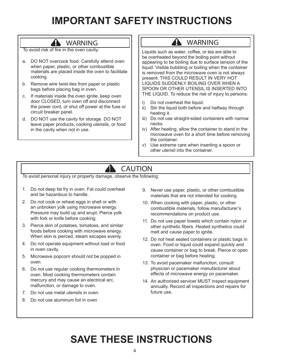 Caution, Warning | ACP MOC5241 Owner's Manual User Manual | Page 4 / 12