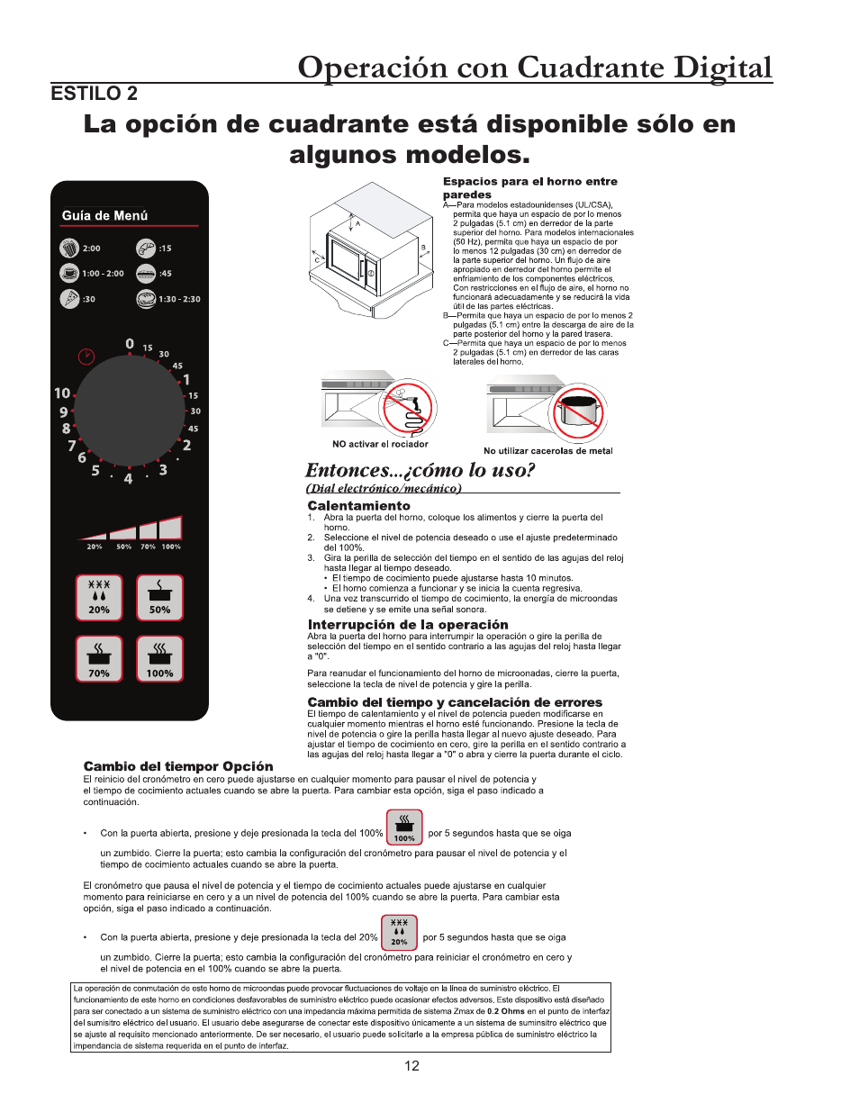 Operación con cuadrante digital | ACP RCS10DSE Owner's Manual User Manual | Page 28 / 61