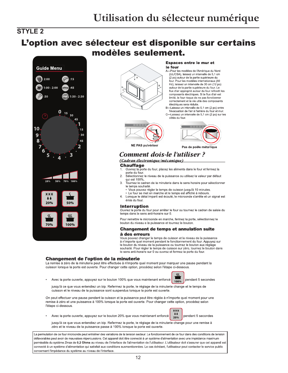 Utilisation du sélecteur numérique | ACP RCS10DSE Owner's Manual User Manual | Page 43 / 61