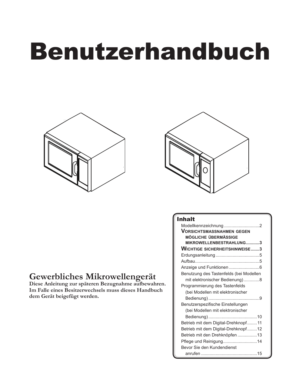 20037902_de, Benutzerhandbuch, Gewerbliches mikrowellengerät | ACP RCS10DSE Owner's Manual User Manual | Page 47 / 61