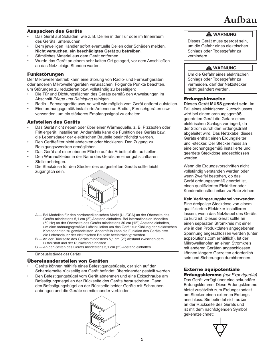 Aufbau | ACP RCS10DSE Owner's Manual User Manual | Page 51 / 61