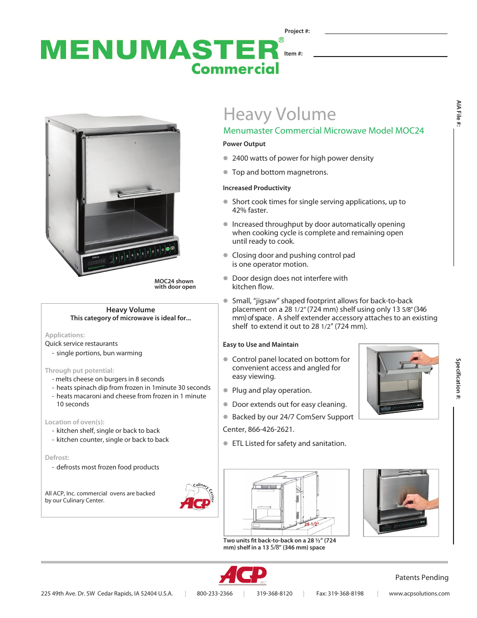 ACP MOC24 Spec Sheet User Manual | 2 pages