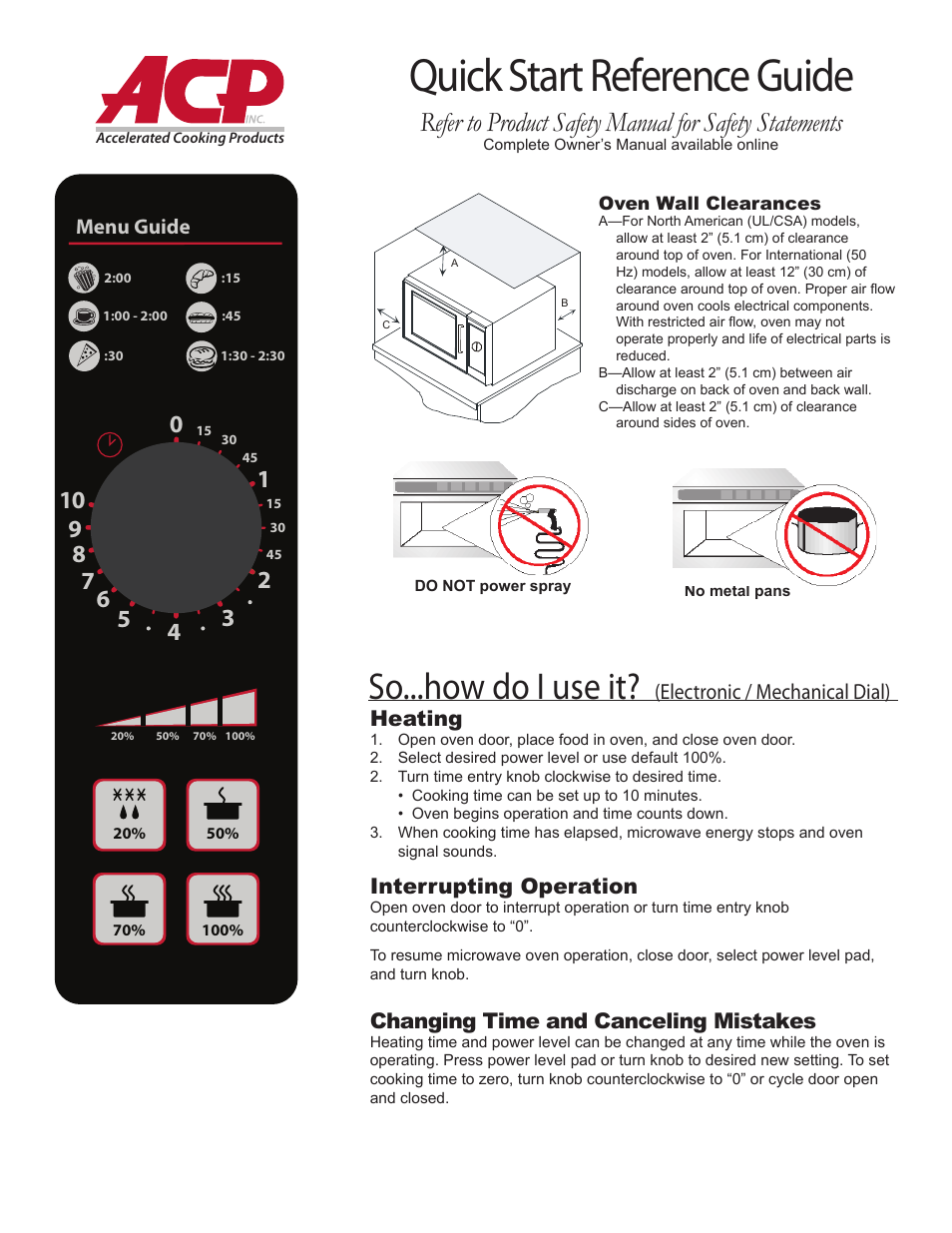 ACP RCS10DSE Quick Start Guide User Manual | 8 pages