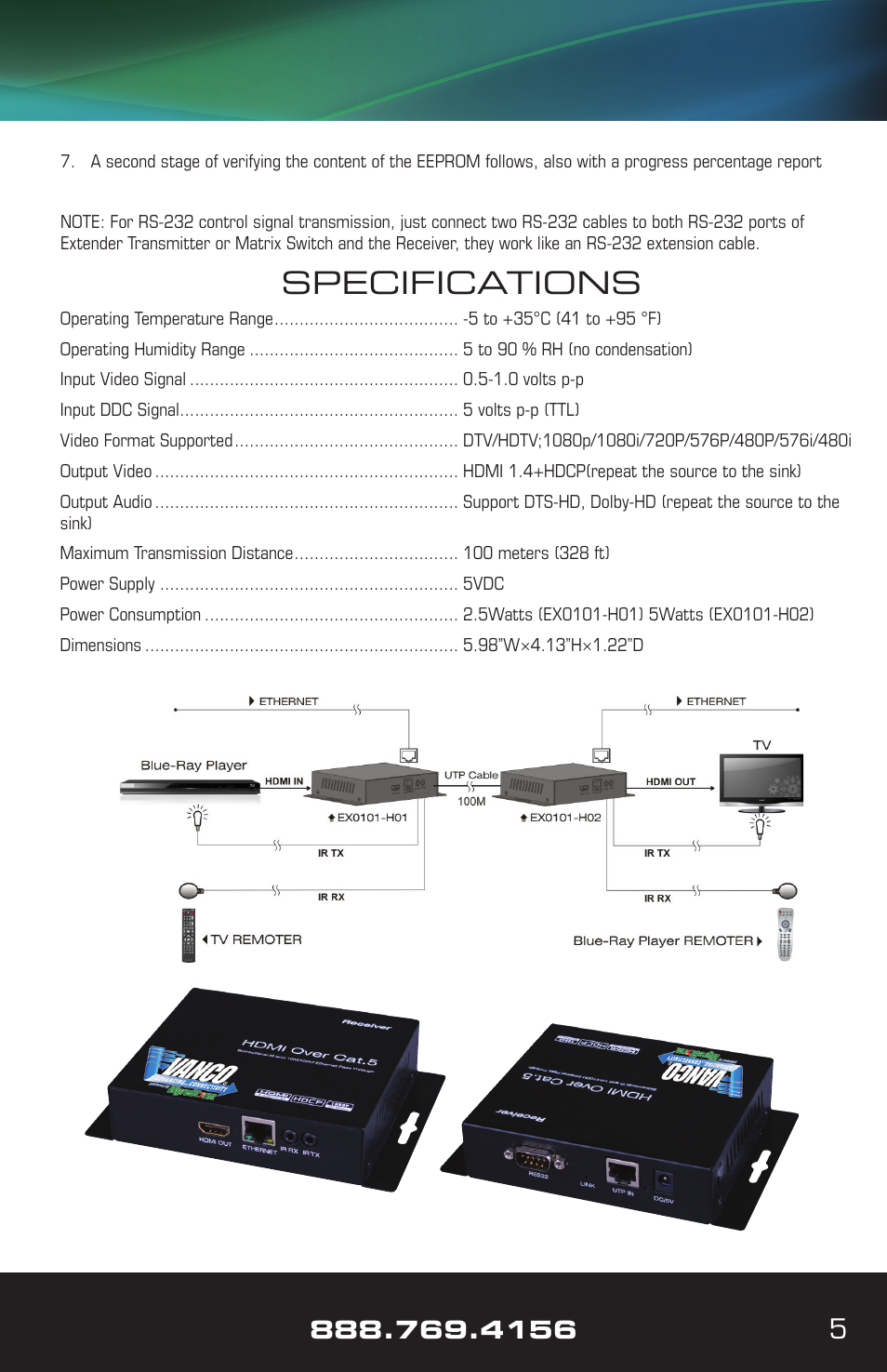 Specifications | VANCO VPW-280791 User Manual | Page 5 / 8