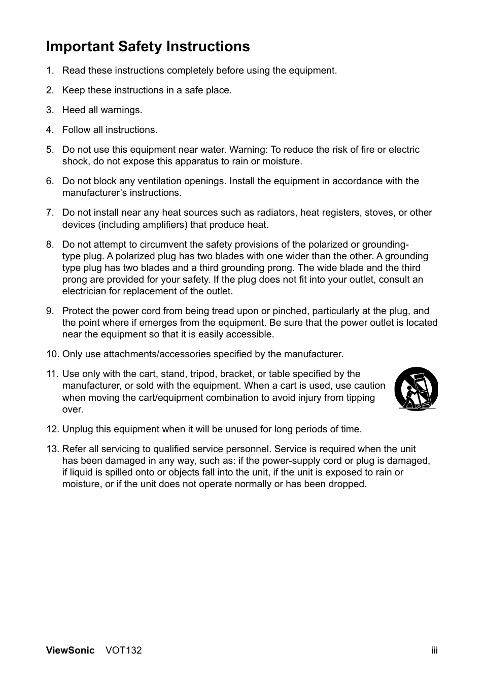 Important safety instructions | VIEWSONIC PC mini 132 User Manual | Page 4 / 35