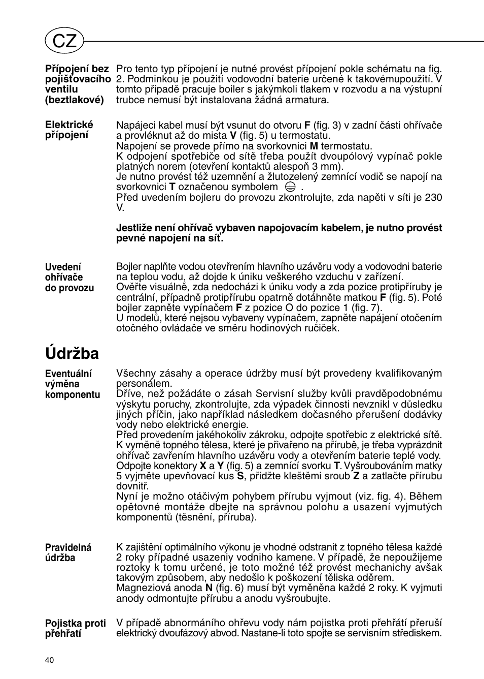 Údržba | Polaris Серия P 15 0R/UR User Manual | Page 42 / 88