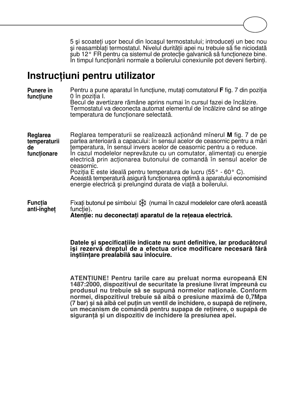 Instrucţiuni pentru utilizator | Polaris Серия P 15 0R/UR User Manual | Page 83 / 88