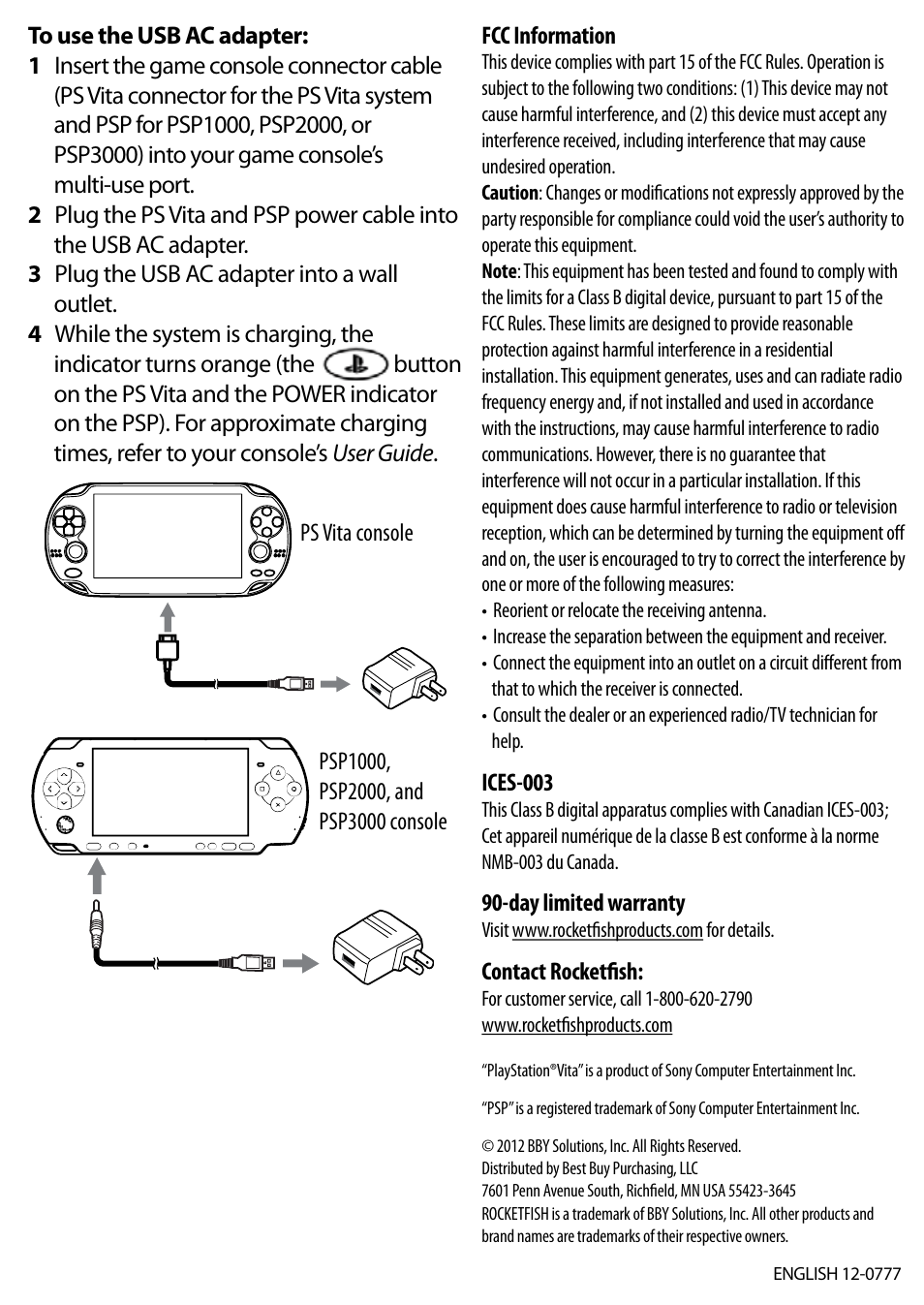 RocketFish RF-PSV1303 - Quick Setup Guide User Manual | Page 2 / 2