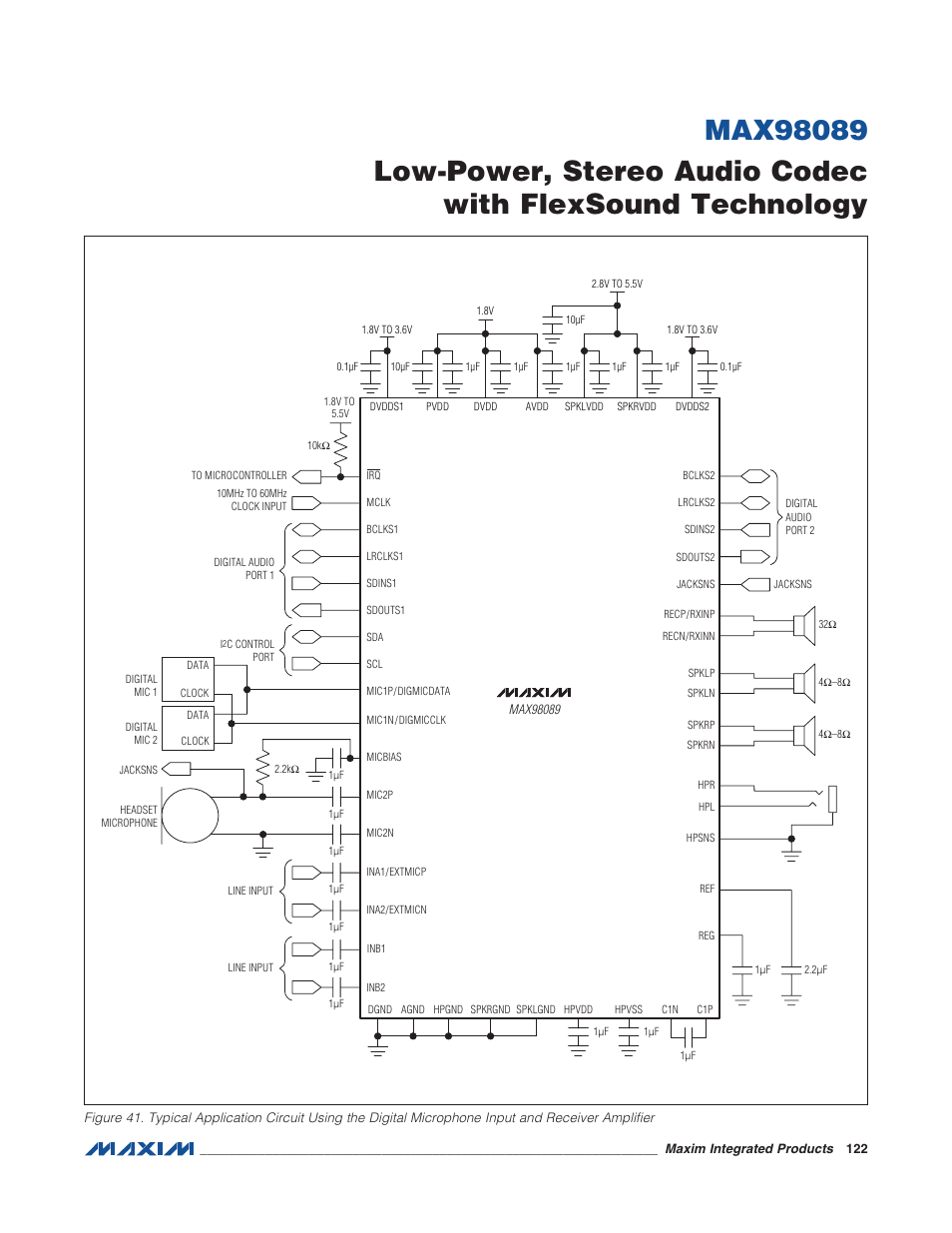 Figure 41. typical application circuit u | Rainbow Electronics MAX98089 User Manual | Page 122 / 131