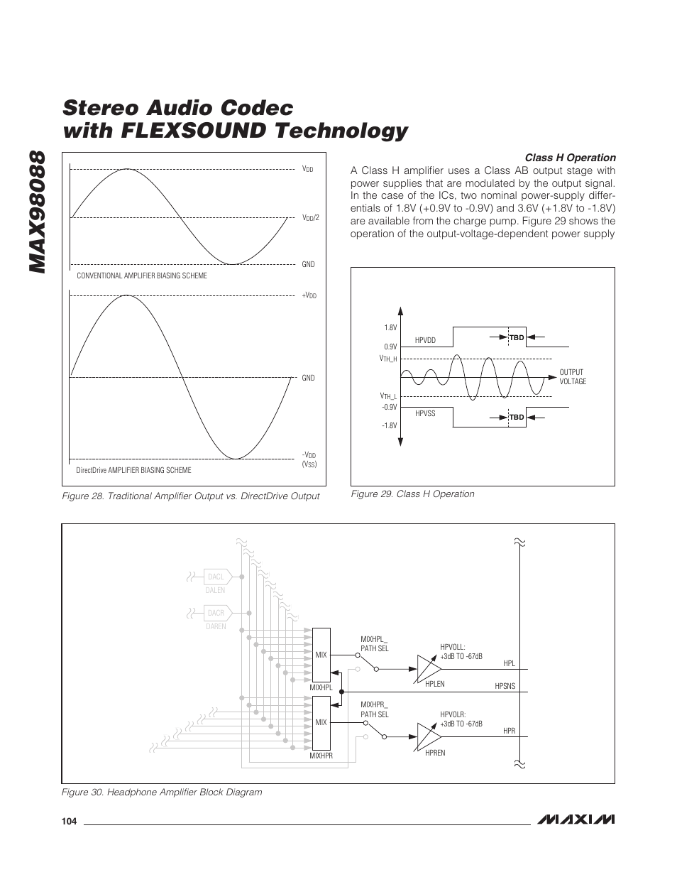 Class h operation | Rainbow Electronics MAX98088 User Manual | Page 104 / 123
