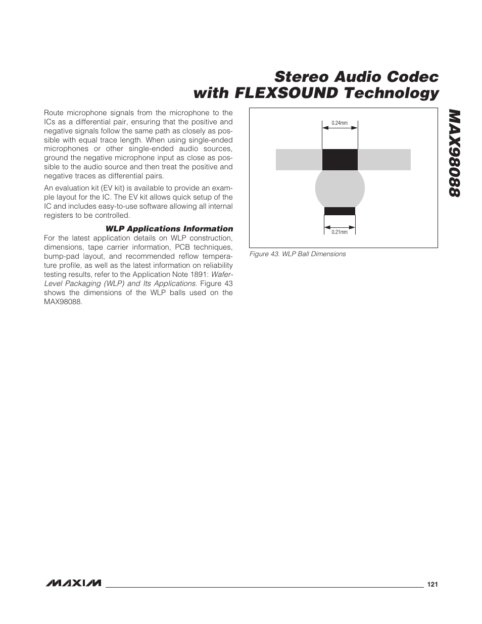 Wlp applications information (max98088) | Rainbow Electronics MAX98088 User Manual | Page 121 / 123