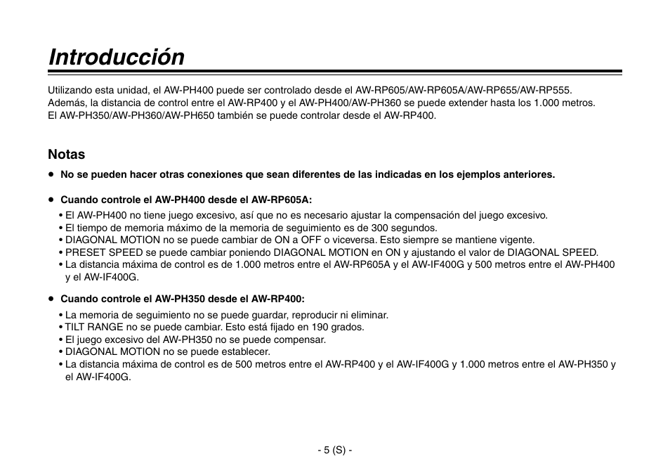Introducción | Panasonic AW-IF400 User Manual | Page 62 / 112