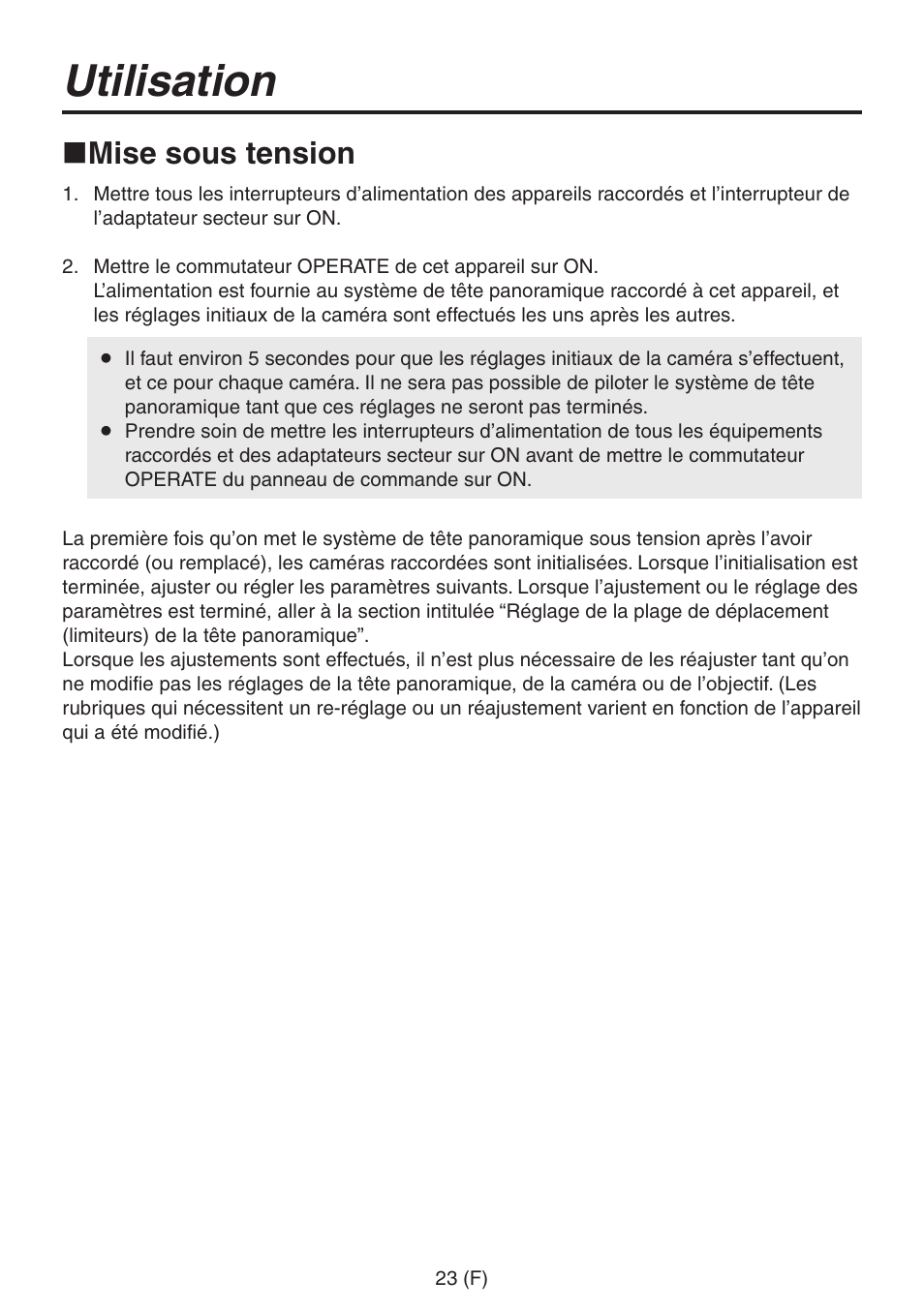 Utilisation, Mise sous tension | Panasonic AW-RP555 User Manual | Page 108 / 296