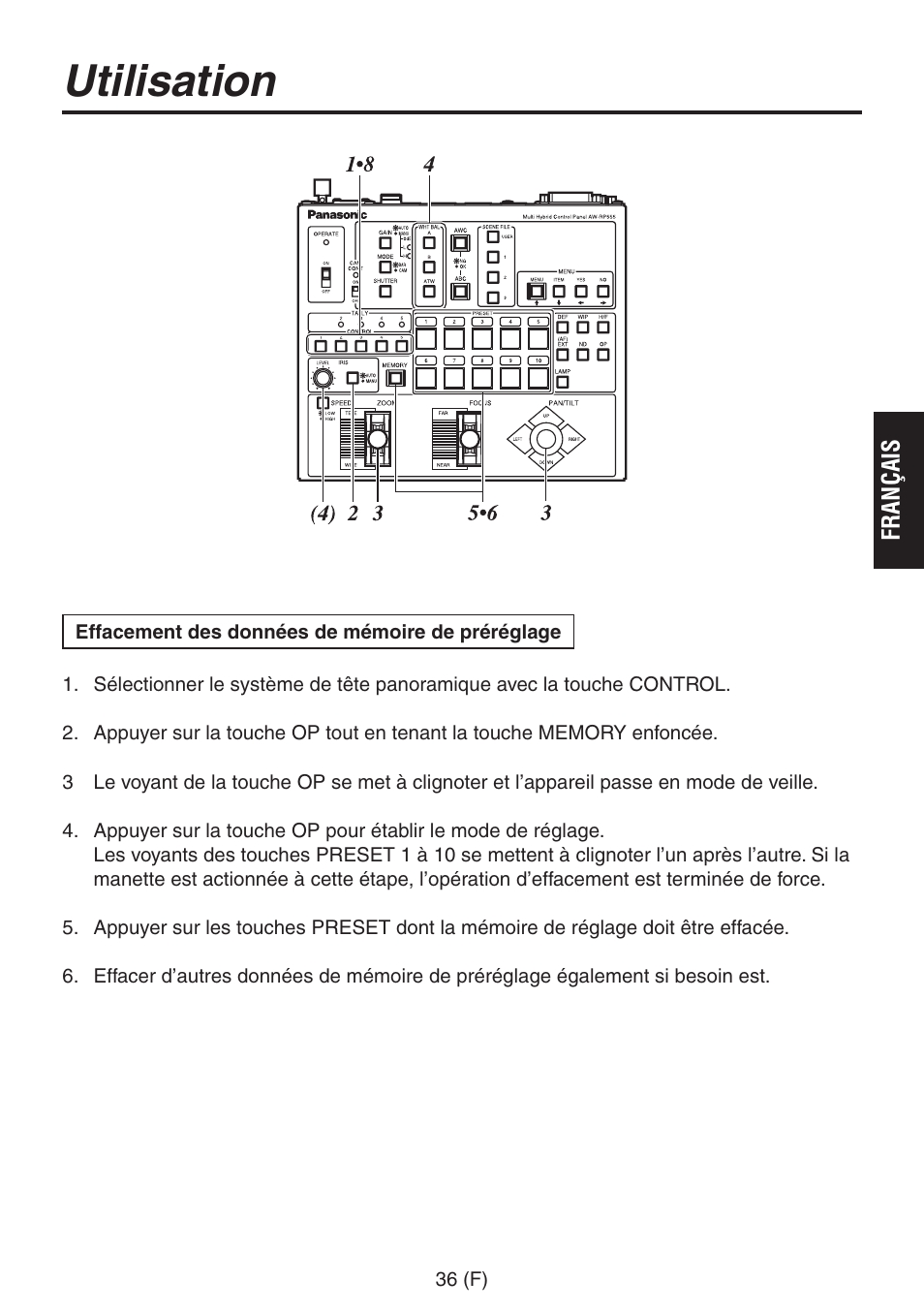 Utilisation | Panasonic AW-RP555 User Manual | Page 121 / 296