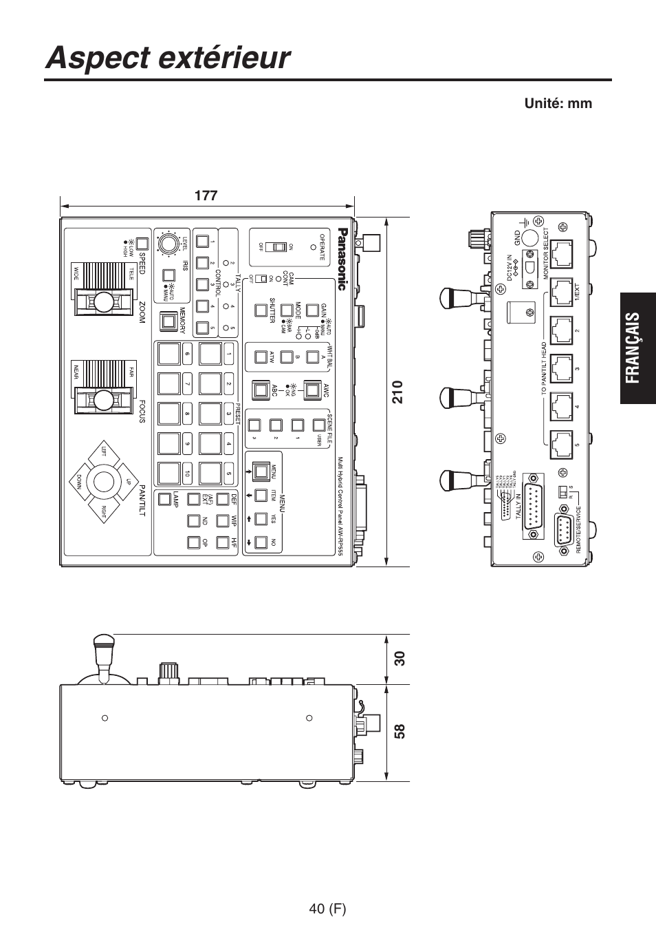 Aspect extérieur | Panasonic AW-RP555 User Manual | Page 125 / 296