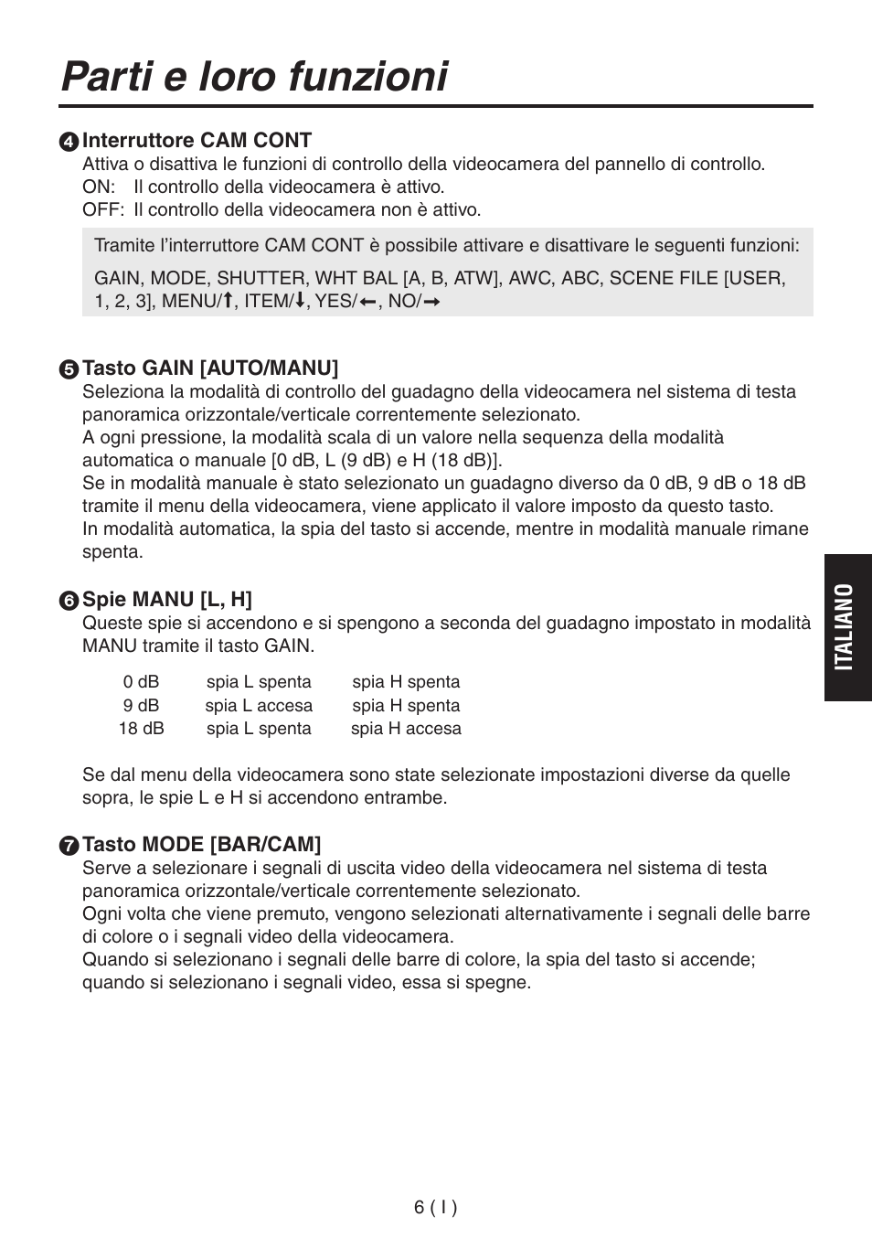 Parti e loro funzioni | Panasonic AW-RP555 User Manual | Page 133 / 296
