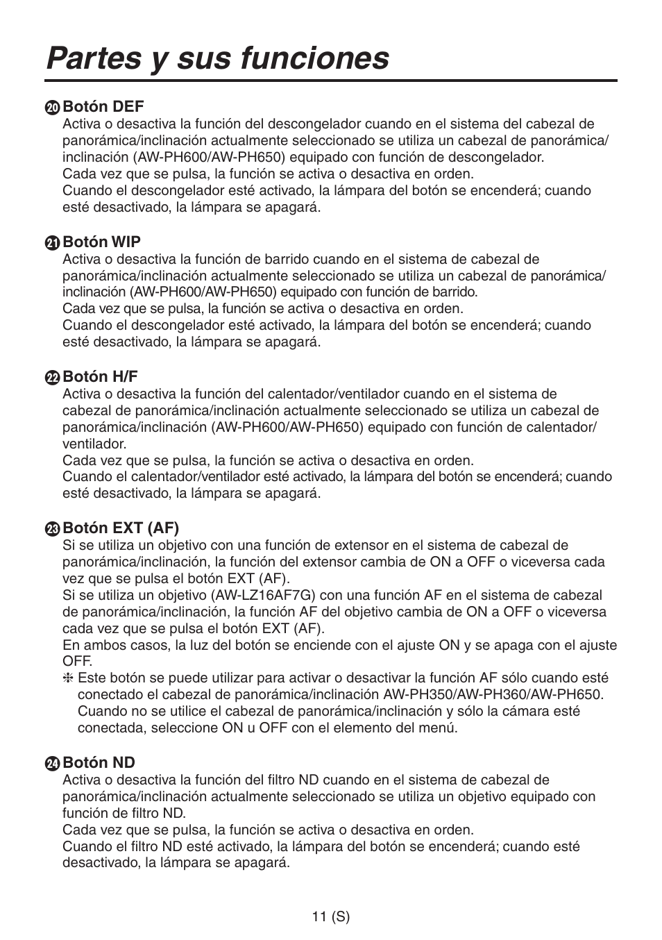 Partes y sus funciones | Panasonic AW-RP555 User Manual | Page 180 / 296