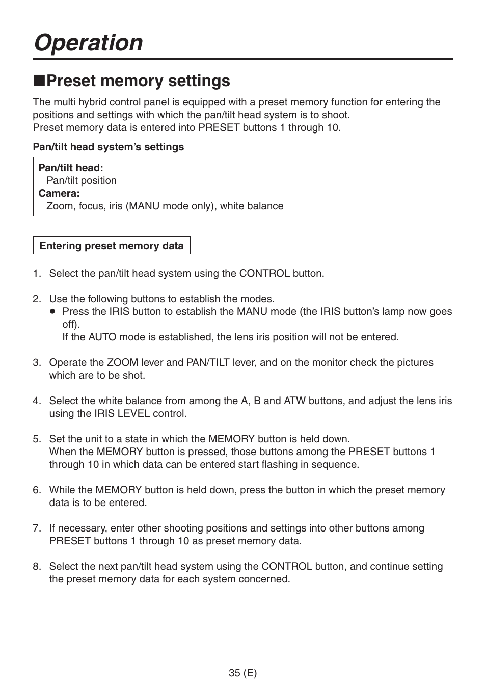Operation | Panasonic AW-RP555 User Manual | Page 36 / 296