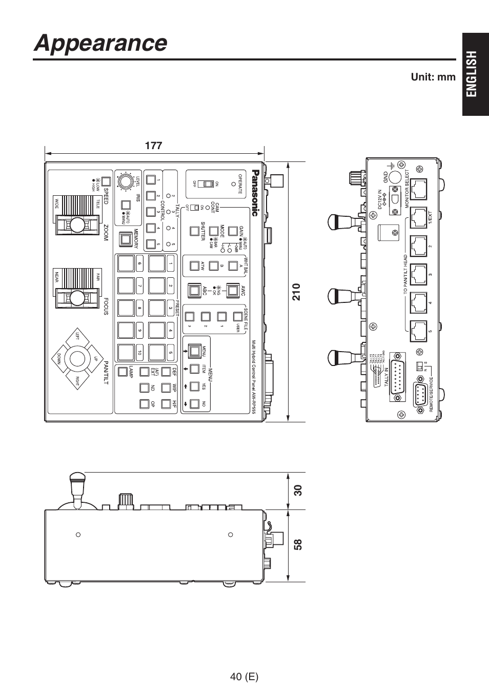 Appearance | Panasonic AW-RP555 User Manual | Page 41 / 296