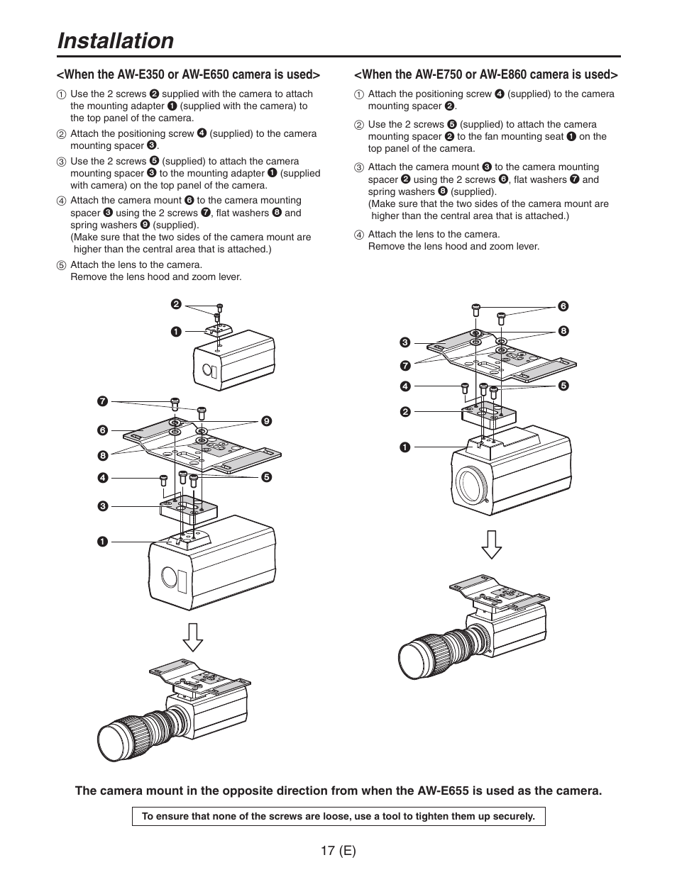 Installation | Panasonic AW-PH650 User Manual | Page 18 / 44