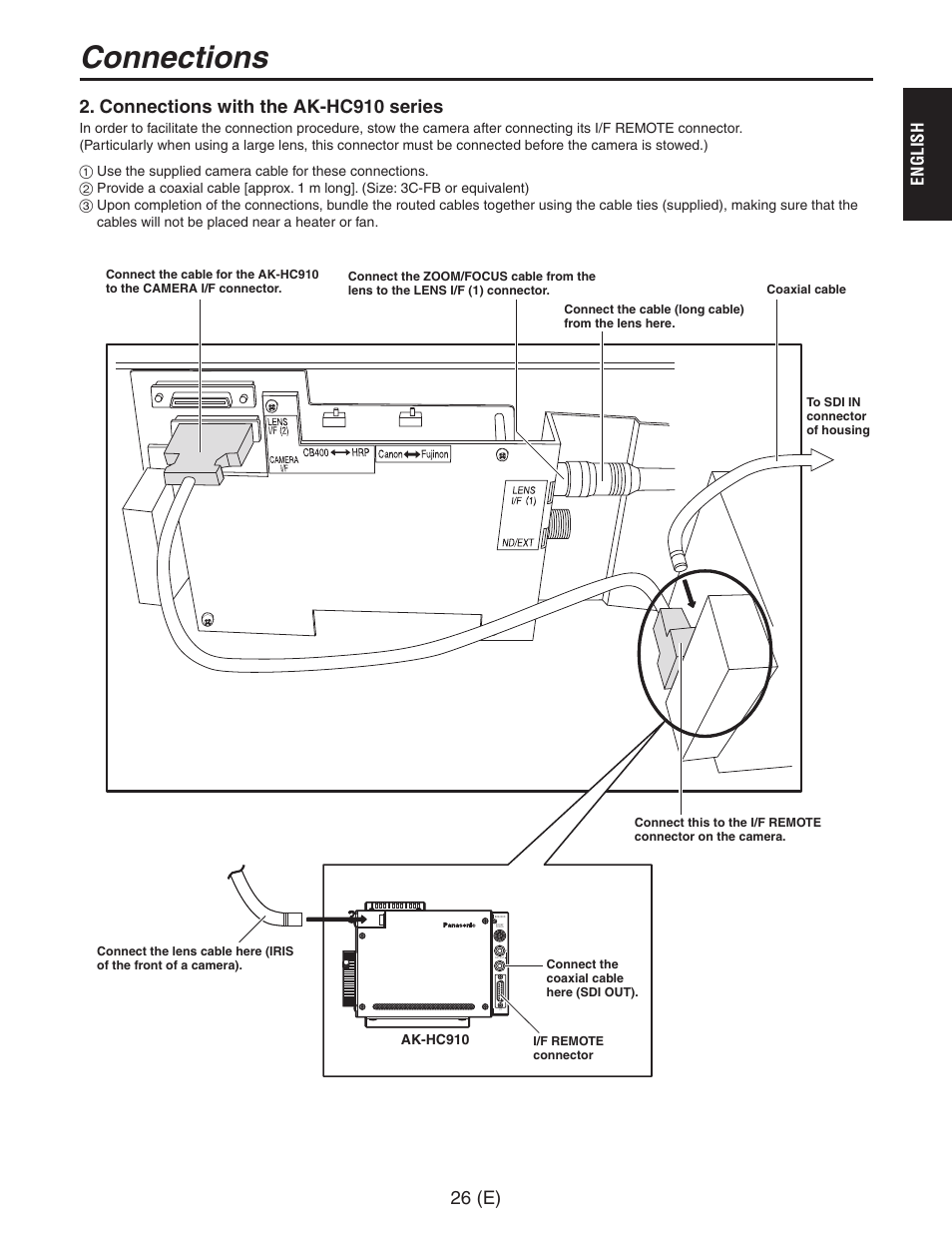 Connections with the ak-hc910 series, Connections | Panasonic AW-PH650 User Manual | Page 27 / 44