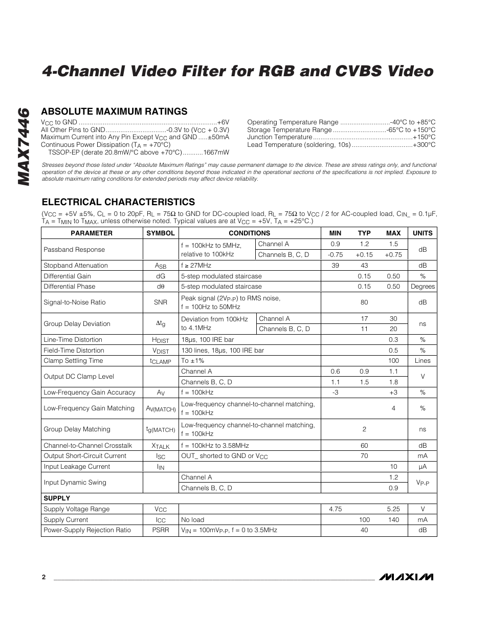 Rainbow Electronics MAX7446 User Manual | Page 2 / 6