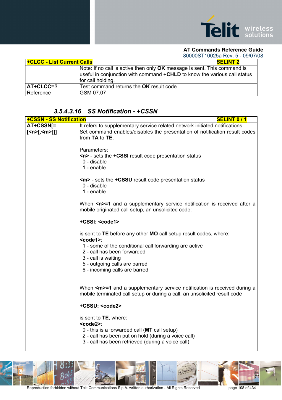 16 ss notification - +cssn | Rainbow Electronics GM862-QUAD-PY User Manual | Page 108 / 434