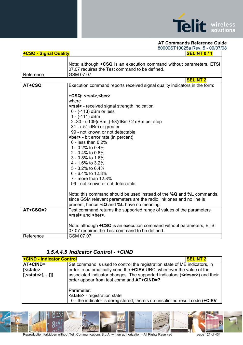 5 indicator control - +cind | Rainbow Electronics GM862-QUAD-PY User Manual | Page 121 / 434