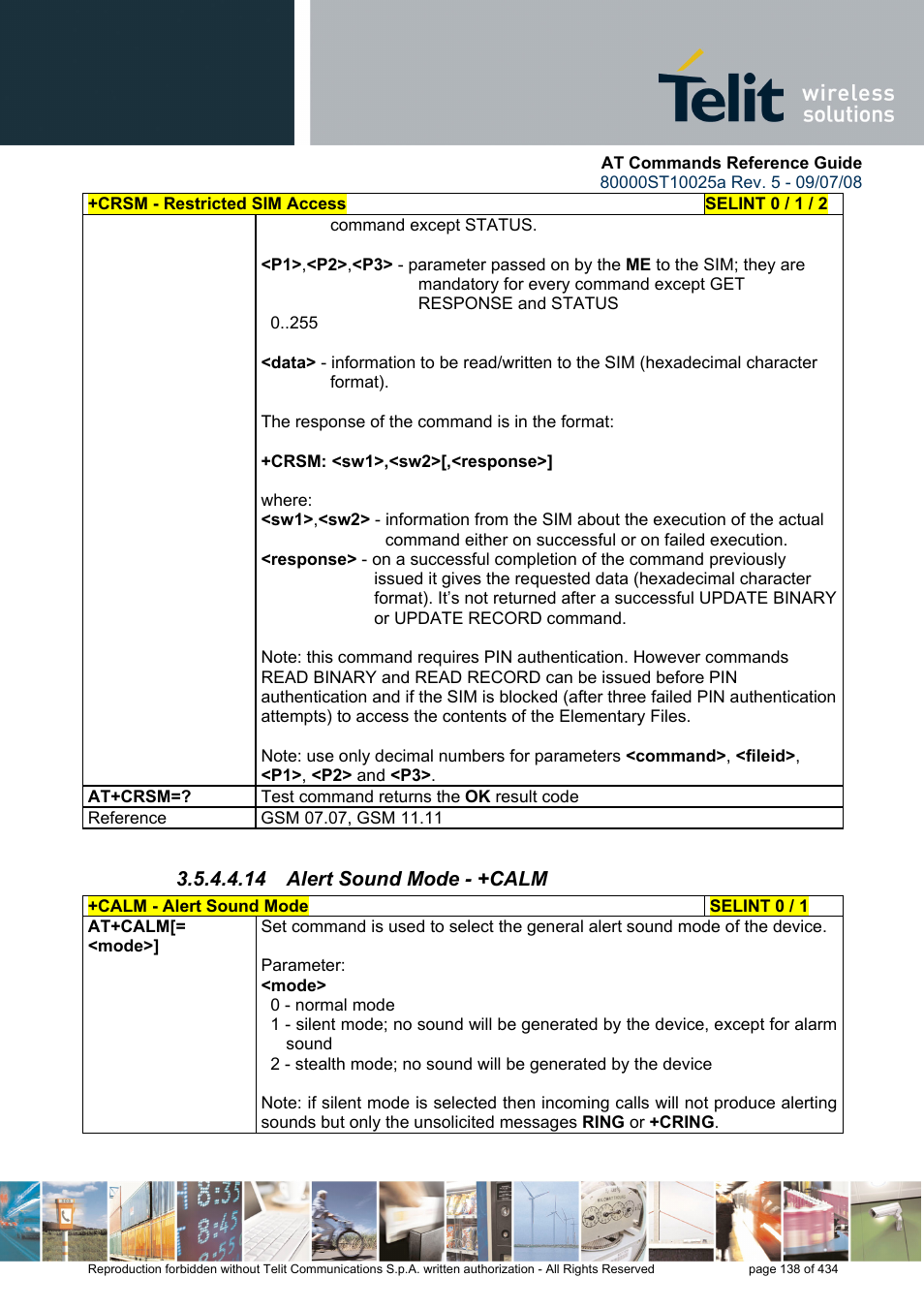 14 alert sound mode - +calm | Rainbow Electronics GM862-QUAD-PY User Manual | Page 138 / 434