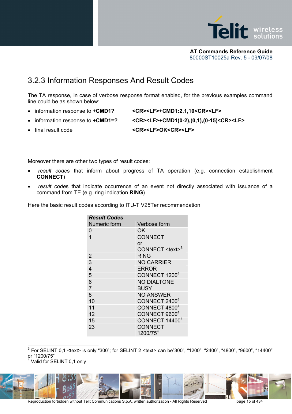 3 information responses and result codes | Rainbow Electronics GM862-QUAD-PY User Manual | Page 15 / 434