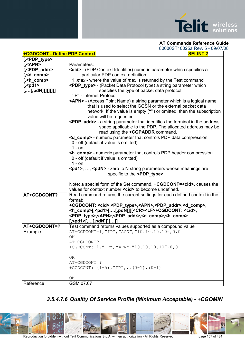 Rainbow Electronics GM862-QUAD-PY User Manual | Page 157 / 434