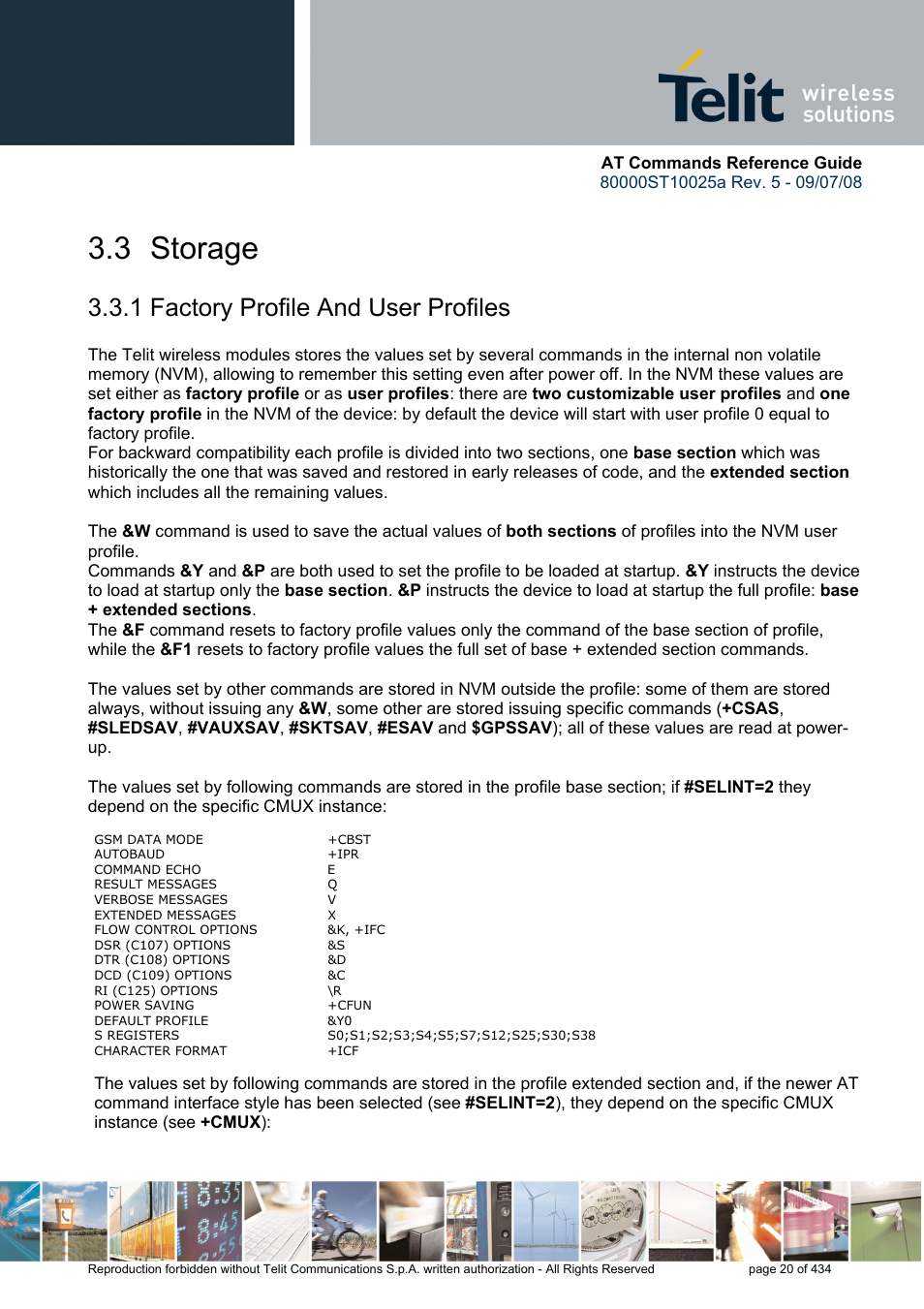 3 storage, 1 factory profile and user profiles | Rainbow Electronics GM862-QUAD-PY User Manual | Page 20 / 434