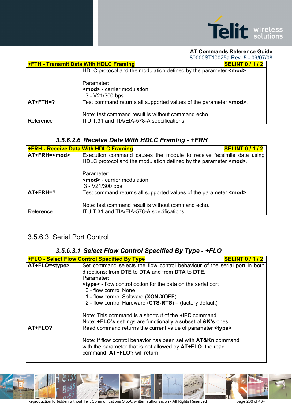 6 receive data with hdlc framing - +frh, 3 serial port control, 1 select flow control specified by type - +flo | Rainbow Electronics GM862-QUAD-PY User Manual | Page 236 / 434