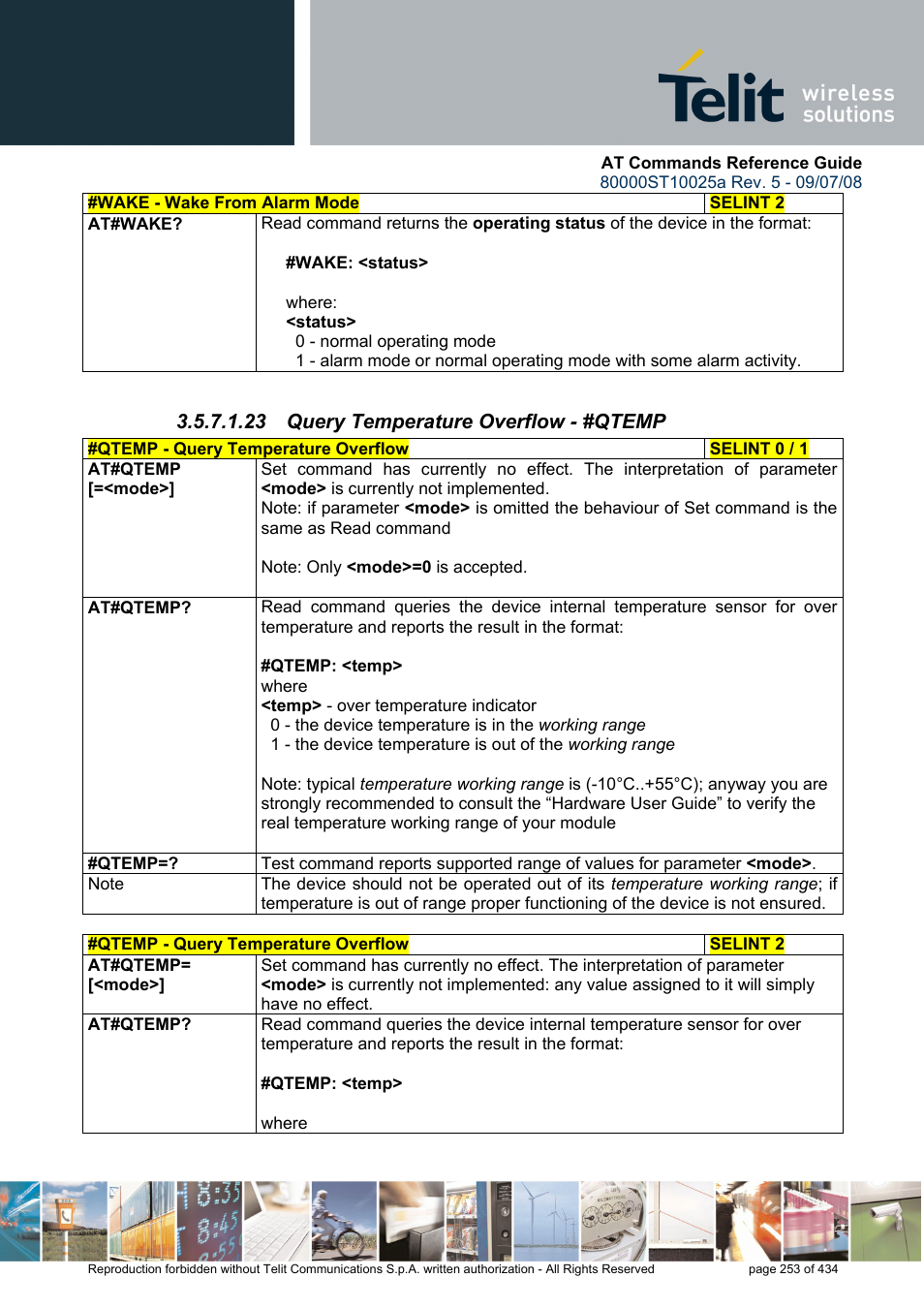 23 query temperature overflow - #qtemp | Rainbow Electronics GM862-QUAD-PY User Manual | Page 253 / 434