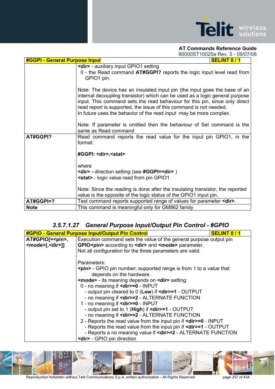 Rainbow Electronics GM862-QUAD-PY User Manual | Page 257 / 434