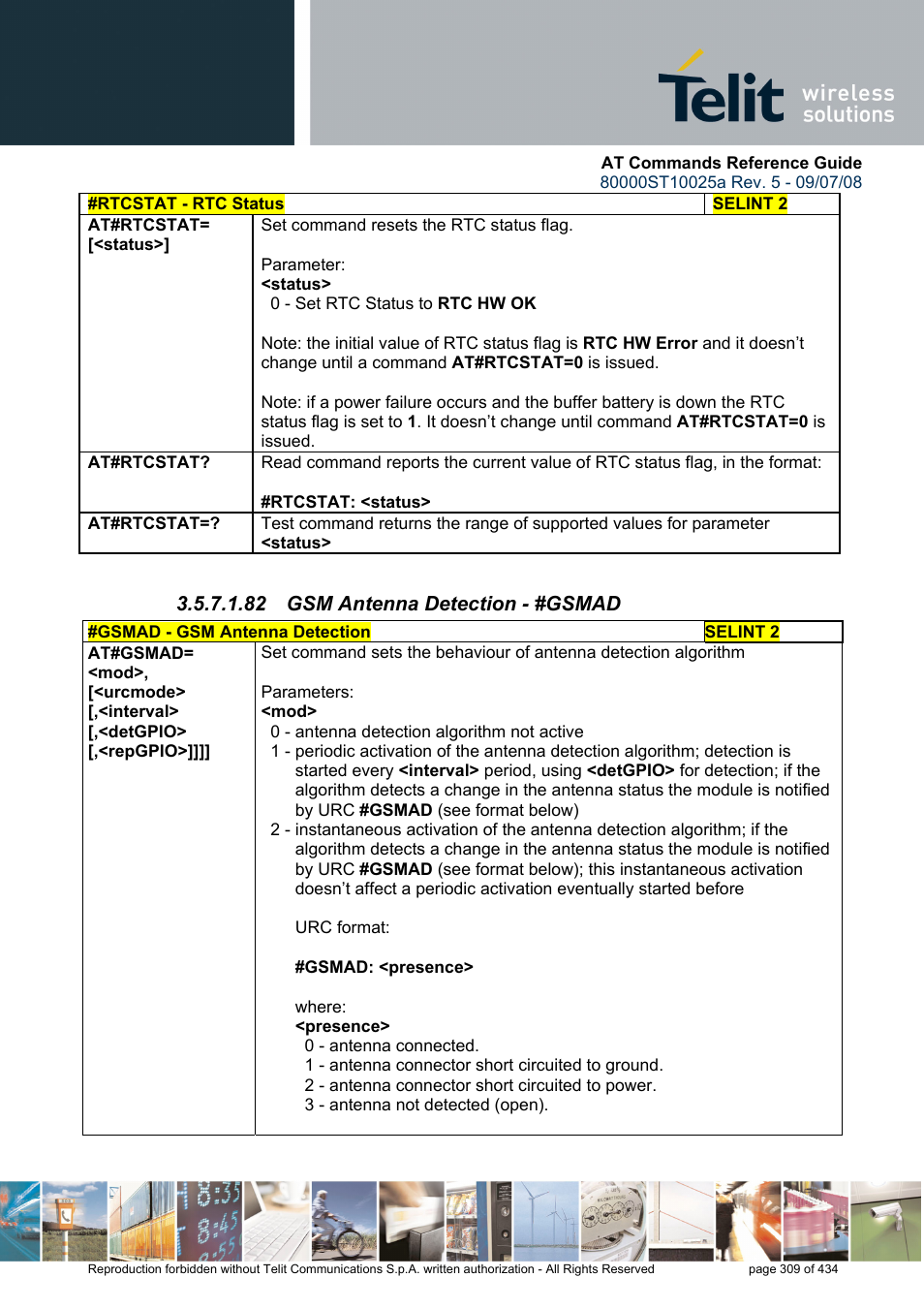82 gsm antenna detection - #gsmad | Rainbow Electronics GM862-QUAD-PY User Manual | Page 309 / 434