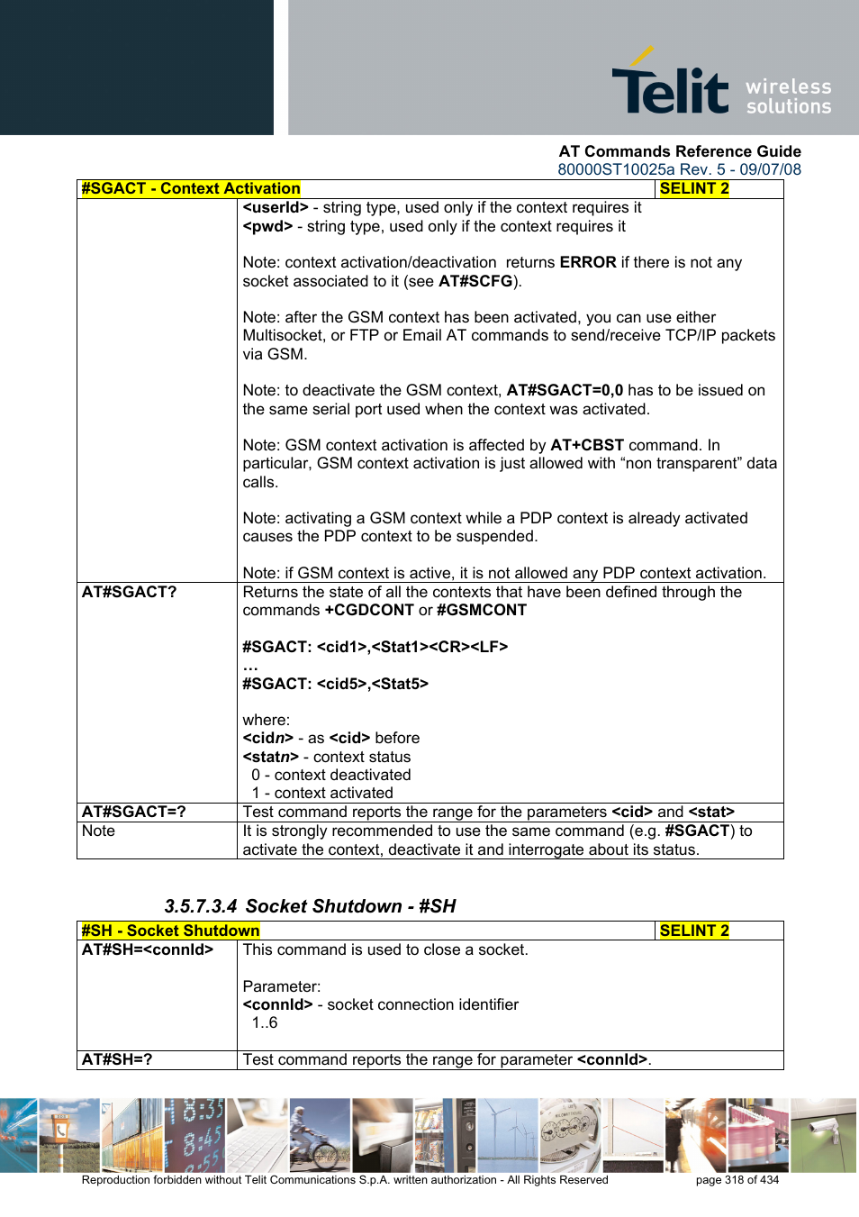 4 socket shutdown - #sh | Rainbow Electronics GM862-QUAD-PY User Manual | Page 318 / 434