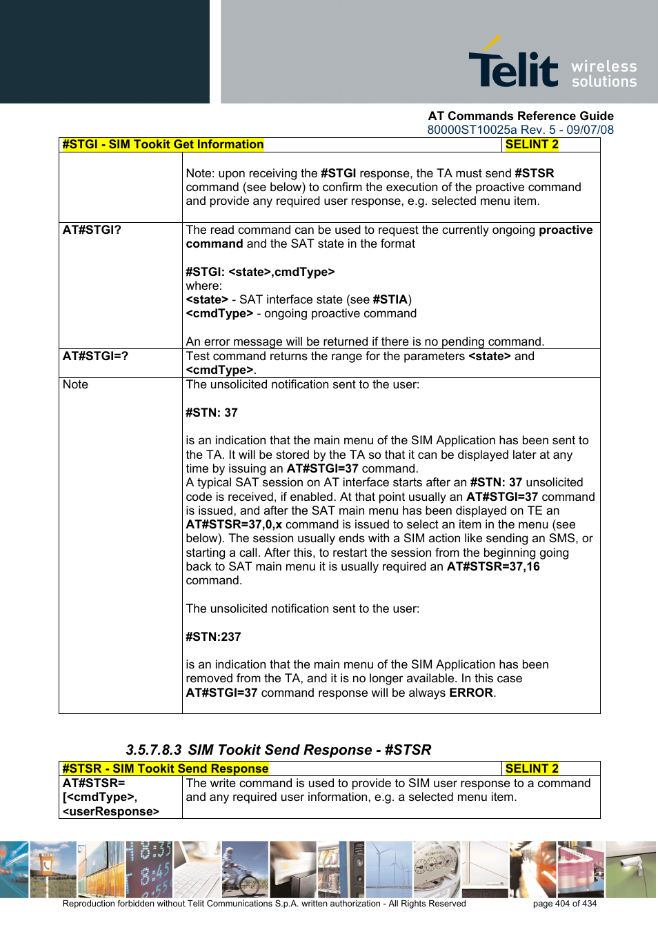 3 sim tookit send response - #stsr | Rainbow Electronics GM862-QUAD-PY User Manual | Page 404 / 434