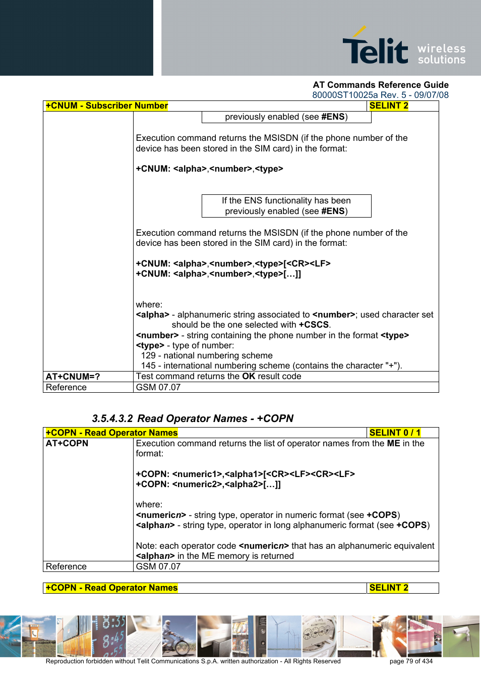 2 read operator names - +copn | Rainbow Electronics GM862-QUAD-PY User Manual | Page 79 / 434
