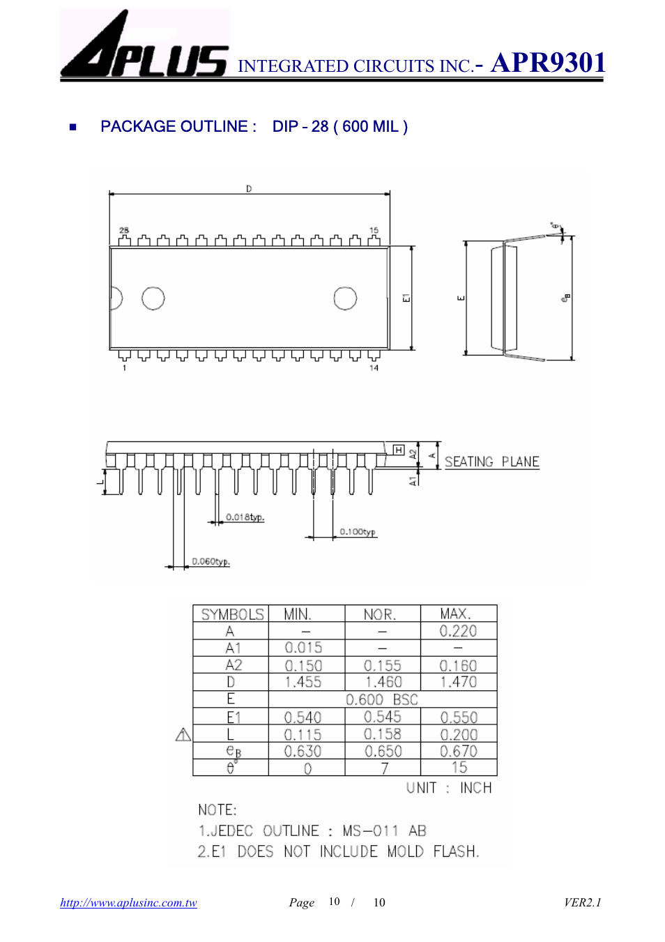 Apr9301 | Rainbow Electronics APR9301 User Manual | Page 10 / 10