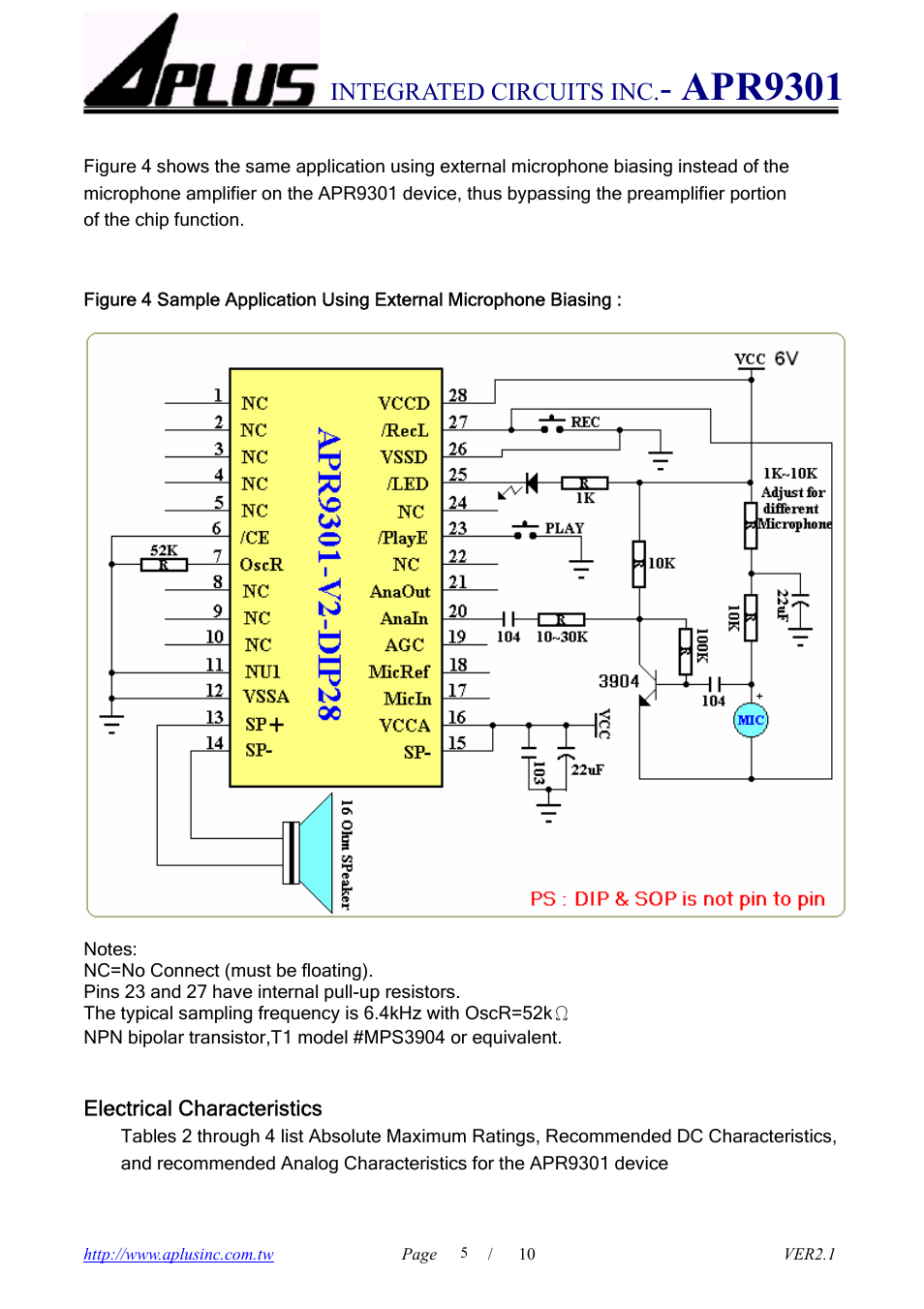 Apr9301 | Rainbow Electronics APR9301 User Manual | Page 5 / 10