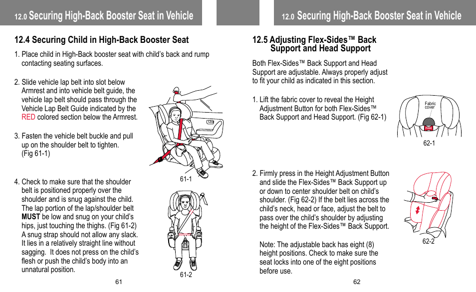 Securing high-back booster seat in vehicle | BabyTrend FB60408 - TRENDZ FASTBACK 3-IN-1 CAR SEAT - JELLY BEAN User Manual | Page 32 / 42