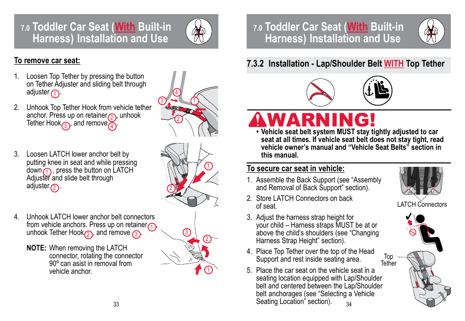 Warning | BabyTrend HYBRID 3-IN-1 User Manual | Page 18 / 48
