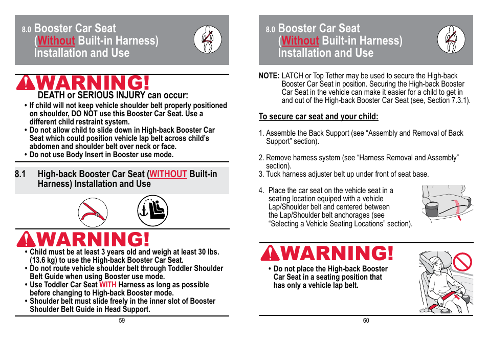 Warning | BabyTrend HYBRID 3-IN-1 User Manual | Page 31 / 48