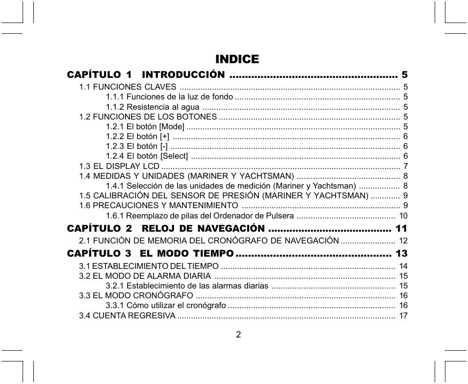 Indice | SUUNTO Yachtsman User Manual | Page 104 / 270